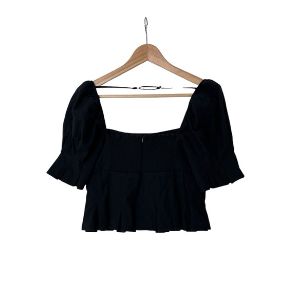 Reformation Talina Black Organic Cotton Top 6 - Picture 5 of 8